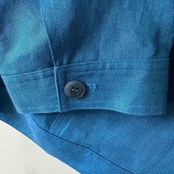 Talbots NWT Vintage Deadstock Blazer Jacket 100% Irish Linen Blue Lined 16W - Picture 8 of 12